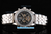 Breitling for Bentley Tourbillon Automatic White Case with Black Dial and SS Strap