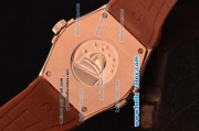 Omega Constellation Swiss ETA Quartz Rose Gold Case with Diamond Bezel and Brown Rubber Strap