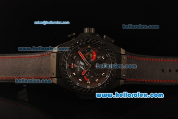 Hublot King Power F1 Limited Edition Chronograph Swiss Valjoux 7750 Automatic Movement PVD Case with Stick Markers and Black Rubber Strap