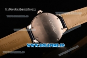 Cartier Rotonde De Swiss Quartz Steel Case with Blue Guilloche Dial and Blue Leather Strap