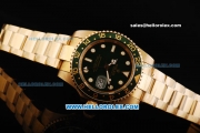 Rolex GMT Master II Swiss ETA 2836 Automatic Movement Full Gold with Green Dial and Bezel - Small Calendar