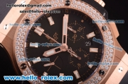 Hublot Big Bang Diamond Bezel Hub4100 Rose Gold Case with Black Dial and Black Rubber Strap-1:1 Original