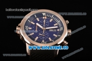 IWC Aquatimer Chronograph Miyota Quartz Steel Case with Blue Dial and Stick Markers