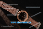 Hublot Classic Fusion 9015 Auto PVD/Rose Gold Case with Black Dial and Brown Leather Strap