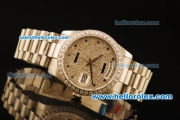 Rolex Day-Date Swiss ETA 2836 Movement with Diamond Dial and Strap