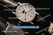 Breguet Classique Miyota 9015 Automatic Steel Case with White Dial Black Leather Strap and Arabic Numeral Markers