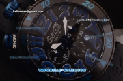 Gaga Milano Chrono 48 Miyota OS20 Quartz PVD Case with Black Dial and Blue Numeral Markers