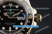 Rolex GMT-Master II Clone Rolex 3186 Automatic Two Tone Case/Bracelet with Black Dial and Dot Markers (BP)
