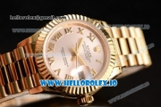 Rolex Datejust Swiss ETA 2671 Automatic Yellow Gold Case with Sliver Dial Roman Numeral Markers and Yellow Gold Bracelet (BP)