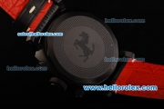 Ferrari Chronograph Swiss Valjoux 7750 Automatic Movement PVD Case with Black Dial and Red Arabic Numerals