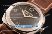 Panerai Radiomir 3 Days Acciaio P.3000 Auto Steel Case with Black Dial and Brown Leather Strap - 1:1 Origianl (ZF)