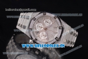 Audemars Piguet Royal Oak Chronograph Swiss Valjoux 7750 Automatic Steel/Diamonds Case with Diamonds Dial and Stick Markers Diamonds Bezel (EF)