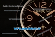 Bell&Ross BR 123 FALCON Miyota 9015 Automatic Steel Case with Brown Dial and Black Rubber Strap