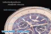 Breitling Bentley Chronograph Swiss Valjoux 7750 Automatic Steel Case/Strap with Blue Dial