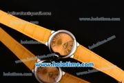 Cartier Ballon Bleu Swiss Quartz Steel Case with Yellow Leather Strap White Markers and Yellow Dial