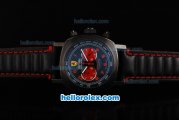 Ferrari Chronograph Miyota Quartz Movement 7750 Coating Case with Black Dial-Red Numeral Markers