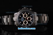 Rolex Daytona Oyster Perpetual Swiss Valjoux 7750 Automatic Movement Full PVD with Black Dial and White Stick Markers Rolex Daytona Oyster Perpetual Swiss Valjoux 7750 Automatic Movement Full PVD with Black Dial and White Stick Markers