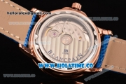 Blancpain Women Ladybird Ultraplate Miyota 9015 Automatic Rose Gold Case with Diamonds Bezel and Blue Dial (G5)