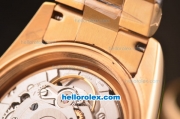 Rolex Datejust Swiss ETA 2836 Automatic Rose Gold Case/Strap with White Dial and Roman Markers