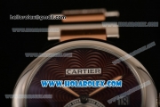 Cartier Rotonde De Miyota Quartz Two Tone Case/Bracelet with Brown Dial