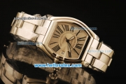 Cartier Roadster Swiss ETA 2836 Automatic Full Steel with Steel Dial and Black Roman Markers