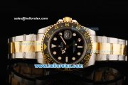 Rolex GMT Master II Rolex 3186 Automatic Movement Steel Case with Black Dial and Two Tone Strap