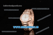 Patek Philippe Nautilus Miyota 9015 Automatic Rose Gold Case White Dial With Stick Markers Rose Gold Bracelet