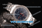Omega Speedmaster'57 Chronograph Clone Omega 9300 Automatic Steel Case/Bracelet with Blue Dial and Stick Markers (EF)