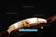 Vacheron Constantin Patrimony Skeleton Automatic Movement Rose Gold Case with Rose Gold Bezel and Brown Leather Strap