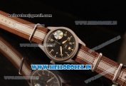 IWC Pilot's Watch Mark XVIII Miyota 9015 Automatic Steel Case Black Dial With Arabic Numeral Markers Brown Nylon Strap