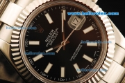 Rolex Datejust II Swiss ETA 2836 Automatic Movement Full Steel with Black Dial and White Stick Markers