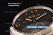 Panerai Power Reserve Asia ST25 Automatic Steel Case with Brown Leather Strap Black Dial