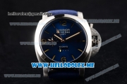 Panerai Radiomir 1940 10 Days GMT Automatic PAM00689 Asia ST25 Automatic Steel Case with Blue Dial and Stick/Arabic Numeral Markers Blue Leather Strap