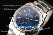 Rolex Oyster Perpetual Air-King Swiss ETA 2836 Automatic Movement Silver Case with Blue Dial and Brown Second Hand