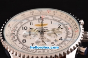 Breitling Navitimer Chronograph Quartz Movement Steel Case with Arabic Numerals and Brown Leather Strap