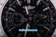 Breitling for Bentley Motors Automatic Movement Silver Case with Black Dial and SS Band