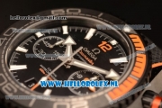 Omega Seamaster Planet Ocean Master Chronometer Chronograph 7750 Auto PVD Case with Black Dial and Black Nylon Strap (EF)