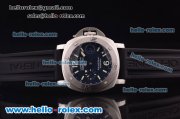 Panerai Northpole GMT Pam 186 Swiss Valjoux 7750 Automatic Steel Case with Blue Dial and Black Rubber Strap