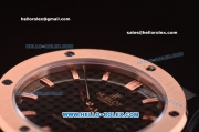 Hublot Classic Fusion Automatic PVD Case with Rose Gold Bezel and Black Carbon Fibre Dial-ETA Coating