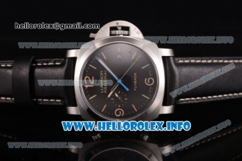 Panerai PAM 524 Luminor 1950 Chrono Flyback Clone P.9000 Automatic Steel Case with Black Dial and Yellow Stick/Arabic Numeral Markers - 1:1 Original (KW)