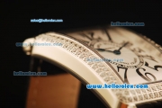 Franck Muller Long Island Swiss ETA Quartz Movement Steel Case with Diamond Bezel and White Dial