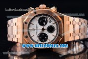 Audemars Piguet Royal Oak 41MM Chronograph Swiss Valjoux 7750 Automatic Rose Gold Case/Bracelet with White Dial (EF)