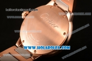 Cartier Rotonde De Miyota Quartz Two Tone Case with Blue Dial and Rose Gold/Steel Bracelet