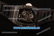 Richard Mille RM 055 Bubba Watson Miyota 9015 Automatic Carbon Fiber Case with Black Dial and Black Rubber Strap