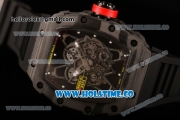 Richard Mille RM35-01 Bubba Watson Tourbillon Manual Winding Carbon Fiber Case with Skeleton Dial and White Dot Markers