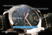 Panerai Luminor 1950 Equation of Time 8 Days GMT Asia Automatic Steel Case Green Dial With Stick/Arabic Numeral Markers Black Leather Strap