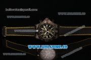 Breitling Avenger Skyland Chrono Swiss Quartz PVD Case with Yellow/Black Nylon Strap and Black Dial