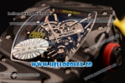 Richard Mille RM 055 Miyota 9015 Automatic Carbon Fiber Case with Skeleton Dial and Yellow Nylon/Leather Strap