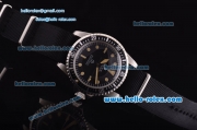 Rolex Vintage Submariner Swiss ETA 2836 Automatic Movement Steel Case with Black Dial and Nylon Strap