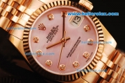 Rolex Datejust Automatic Movement Full Rose Gold with ETA Case and Pink MOP Dial